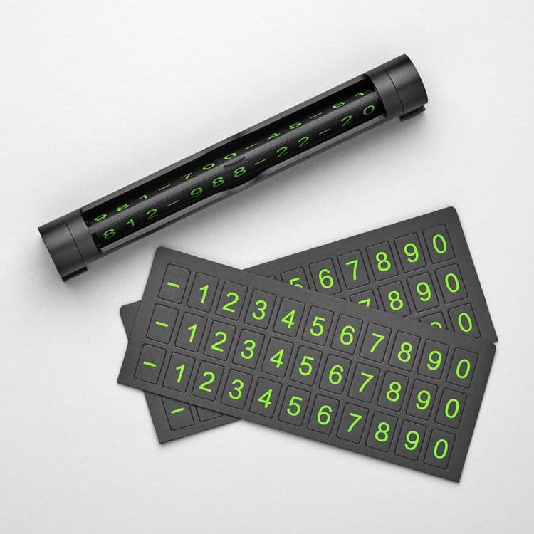 Парковочная автовизитка с двумя номерами телефона Deppa Parking Card Alum Duo, алюминий, черный photo 3