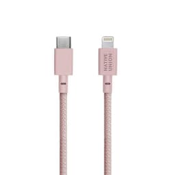 Кабель Native Union Belt Cable USB-C / Lightning, 1,2м, розовый photo 2