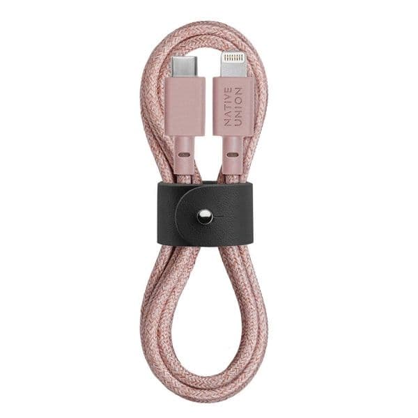 Кабель Native Union Belt Cable USB-C / Lightning, 1,2м, розовый photo 1