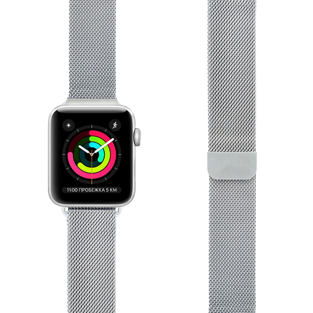 Ремешок Lyambda Capella для Apple Watch 38/40/41mm, Нержавеющая сталь, серебристый— фото №1