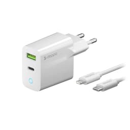 Зарядное устройство сетевое Deppa USB C + USB-A + кабель, 20Вт, белый— фото №0