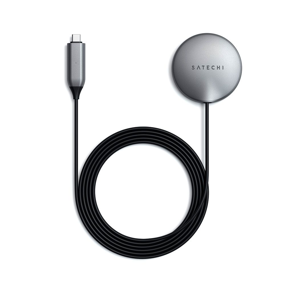 Зарядное устройство беспроводное Satechi Magnetic Wireless Charging Cable, 15Вт, серый космос— фото №3