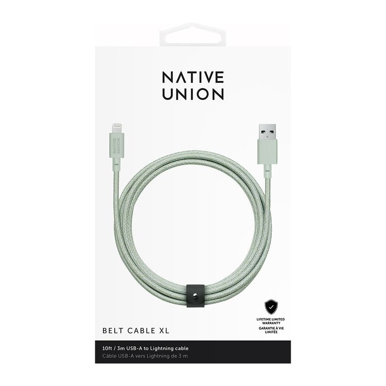 Кабель Native Union USB / Lightning, 3м, зеленый— фото №1