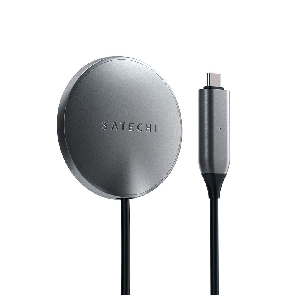 Зарядное устройство беспроводное Satechi Magnetic Wireless Charging Cable, 15Вт, серый космос— фото №1