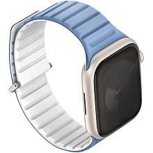 Ремешок Uniq Revix EVO reversible Magnetic Powder для Apple Watch 41mm, силикон, голубой/белый - 1