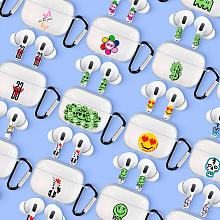 Чехол и наклейки Asynora Spray Paint Smile, для AirPods 4/4 ANC - 3