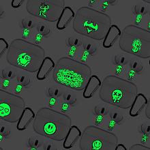 Чехол и наклейки Asynora Glow Man, для AirPods 2 - 3