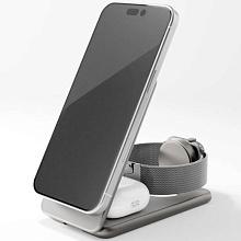 Зарядное устройство беспроводное VLP Alum Power Pro с Qi2, 3 in1, 15Вт, натуральный титан - 2