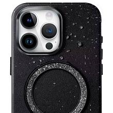 Чехол-накладка PYNANA Dancing Circle для iPhone 16 Pro Max, экокожа, черный - 3