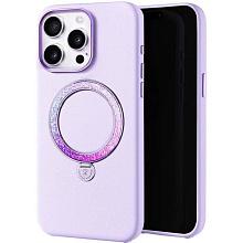 Чехол-накладка PYNANA Dancing Circle для iPhone 16 Pro Max, экокожа, фиолетовый - 2