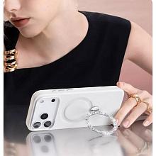 Чехол-накладка PYNANA Dancing Circle Series для iPhone 17 Pro, экокожа, белый - 3