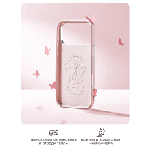 Чехол-накладка PYNANA Starlight Series для iPhone 17 Pro Max, экокожа, розовый - 3