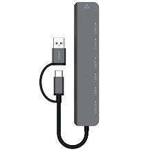 Адаптер мультипортовый PERO MH07 7 в 1, серый - 2