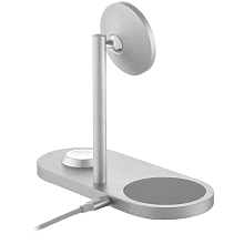 Зарядное устройство беспроводное uBear Stage 3 in 1, 30Вт, серебристый - 2