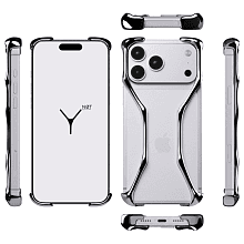 Чехол-накладка YNOT Shell для iPhone 17 Pro Max, авиационная сталь, серебристый - 2