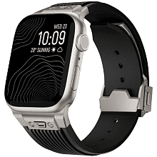 Ремешок Monocozzi ESSENTIALS для Apple Watch 45mm/46mm/49mm, силикон, черный - 0