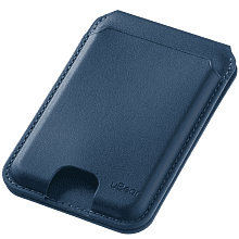 Кардхолдер uBear Fold MagSafe, экокожа, синий - 3