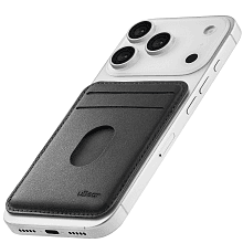 Кардхолдер uBear Split Find My MagSafe, экокожа, черный - 3
