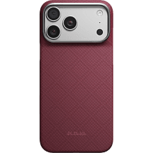 Чехол-накладка Pitaka Ультра тонкий для iPhone 18 Pro Max, арамид (кевлар), бургунди - 0