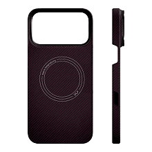 Чехол-накладка VLP Kevlar Case для iPhone 18 Pro Max, кевлар, темная вишня - 2