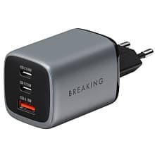 Зарядное устройство сетевое Breaking P-22, 65Вт, графитовый - 0