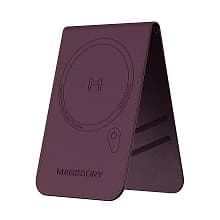 Кардхолдер Magssory Geotag Magnetic Find My Flip Wallet MagSafe, экокожа, бургунди - 3